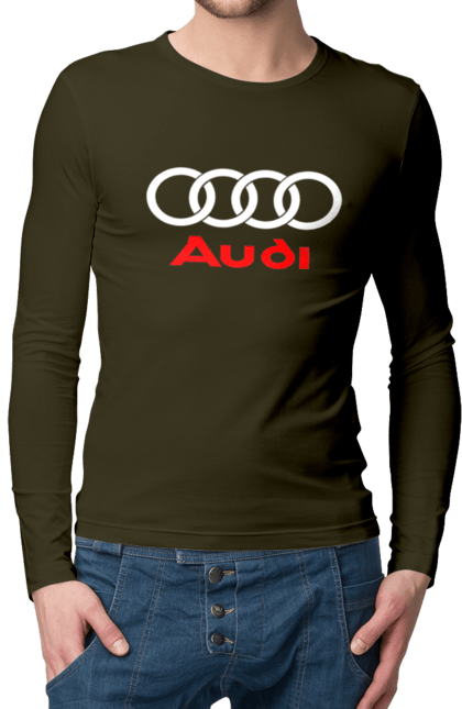 Men`s longsleeve with prints Audi Logotype. Audi, cars. 2070702
