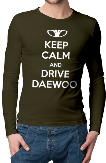 Men`s longsleeve with prints Keep Calm and Drive Daewoo. Daewoo, deo, lanos. 2070702