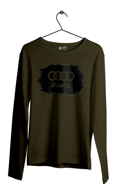 Men`s longsleeve with prints Audi black ravines. Audi, cars. 2070702