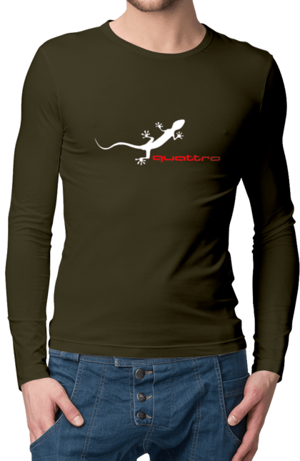 Men`s longsleeve with prints Audi Quattro. Audi, cars. 2070702