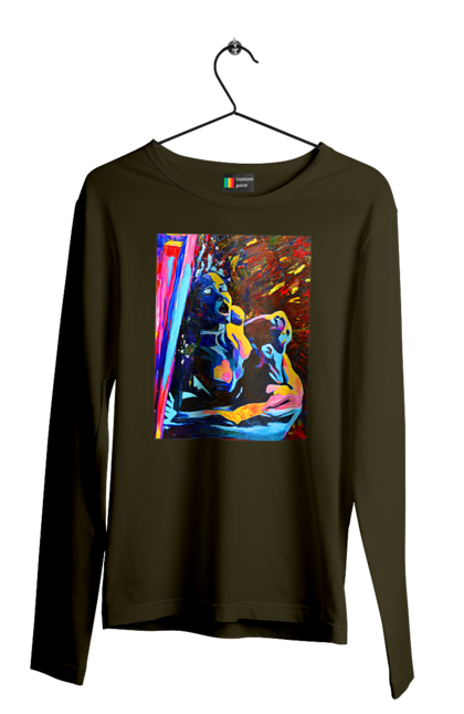 Чоловічий лонгслів з принтом "Пристрасть". Картина, секс. 2070702