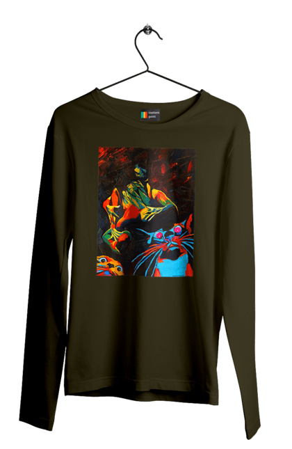 Чоловічий лонгслів з принтом "Секс коти". Картина, коти, секс. 2070702