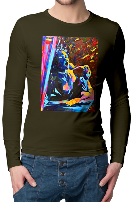 Чоловічий лонгслів з принтом "Пристрасть". Картина, секс. 2070702