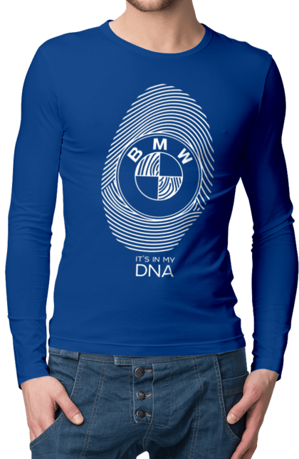Мужской лонгслив с принтом БМВ отпечаток. Бмв, машины, отпечаток. 2070702