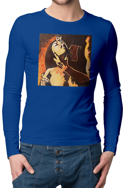 Чоловічий лонгслів з принтом "Страсна жінка". Жінка, картина, секс. 2070702