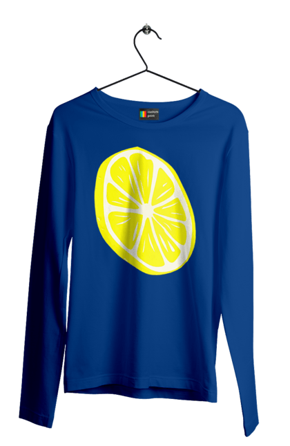 Чоловічий лонгслів з принтом "Лимон". Великий, лимон, яскравий. 2070702