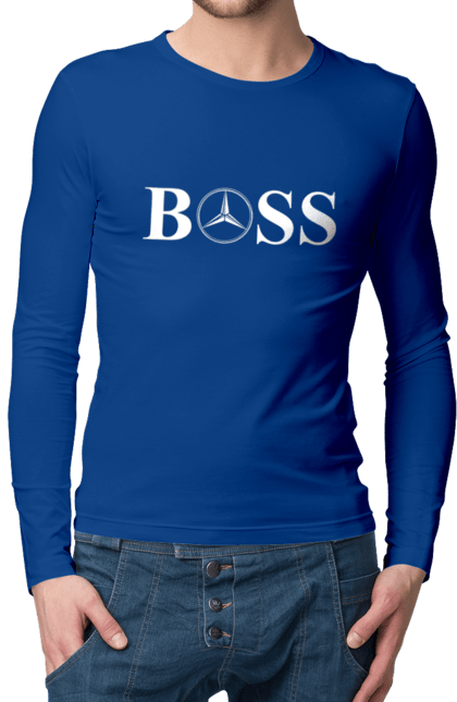 Men`s longsleeve with prints the boss of mercedes. Boss, cars, mercedes. 2070702