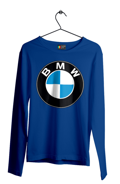 Мужской лонгслив с принтом Bmw Logo. Бмв, машины. 2070702