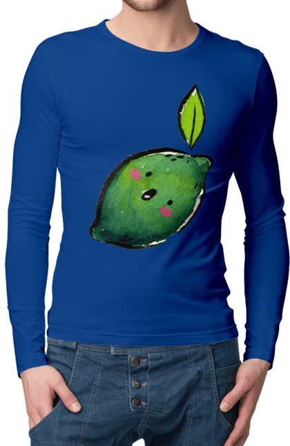 Чоловічий лонгслів з принтом "Любий лайм". Лайм, літо, любий, посмішка. 2070702