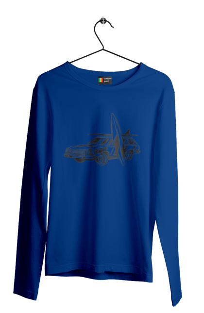 Men`s longsleeve with prints 06 Surf 2. Machine, retro, surfing, vintage. 2070702