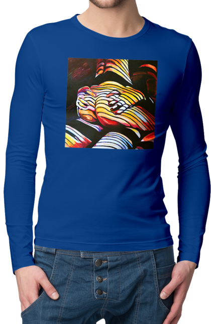 Чоловічий лонгслів з принтом "Секс зверху". Картина, секс. 2070702