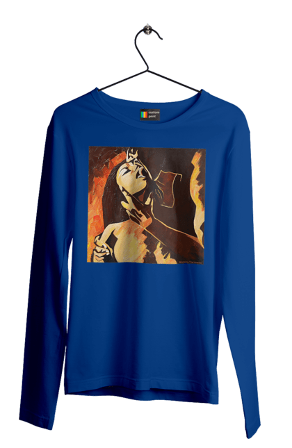 Чоловічий лонгслів з принтом "Страсна жінка". Жінка, картина, секс. 2070702