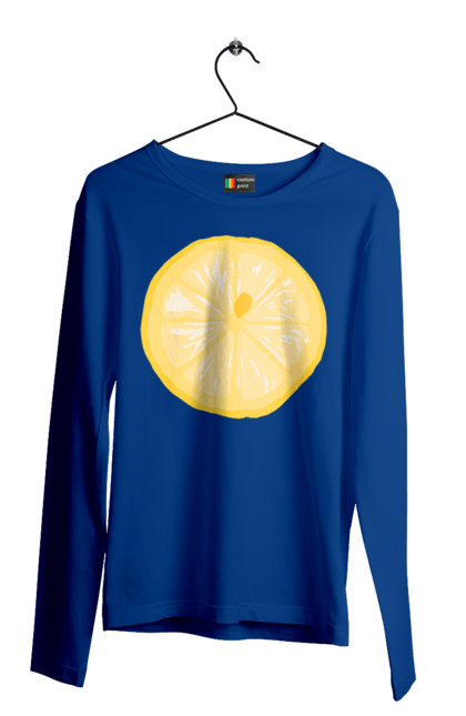 Чоловічий лонгслів з принтом "Круглий лимон". Лето, лимон. 2070702
