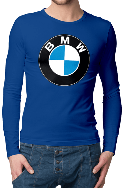 Мужской лонгслив с принтом Bmw Logo. Бмв, машины. 2070702