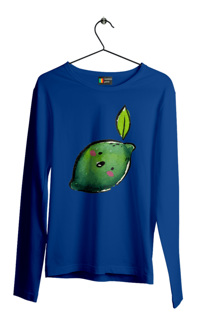 Чоловічий лонгслів з принтом "Любий лайм". Лайм, літо, любий, посмішка. 2070702