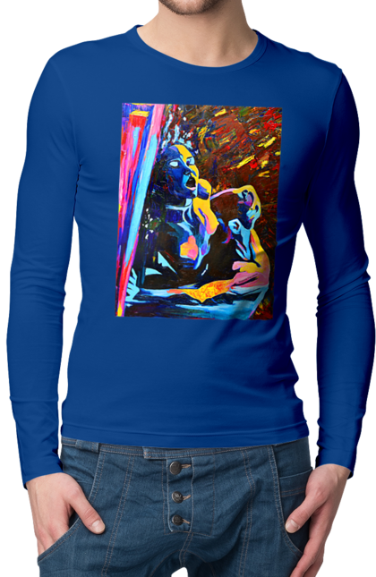 Чоловічий лонгслів з принтом "Пристрасть". Картина, секс. 2070702