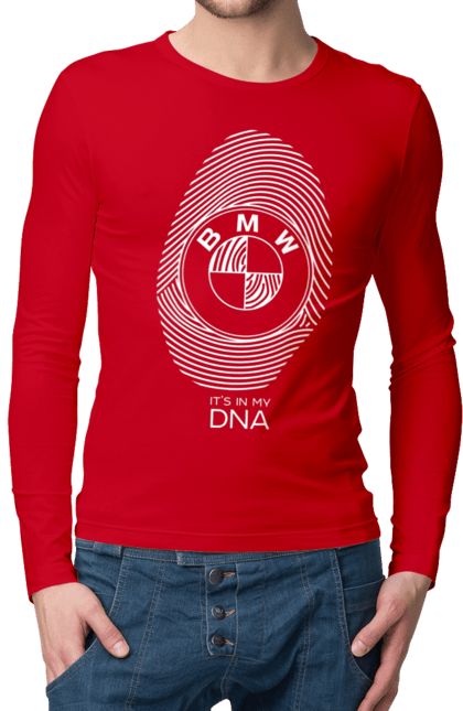 Мужской лонгслив с принтом БМВ отпечаток. Бмв, машины, отпечаток. 2070702
