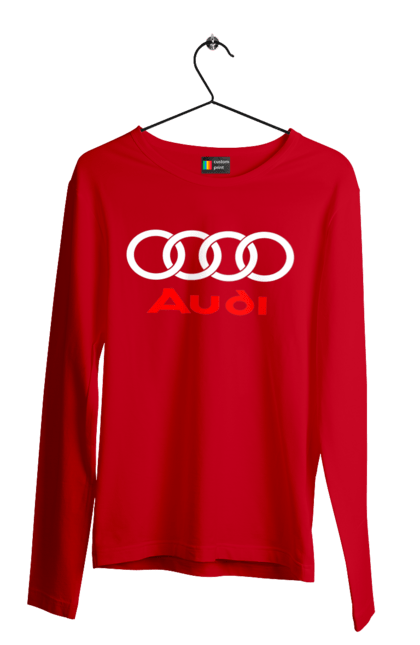 Мужской лонгслив с принтом Ауди Логотип. Ауди, машины. 2070702
