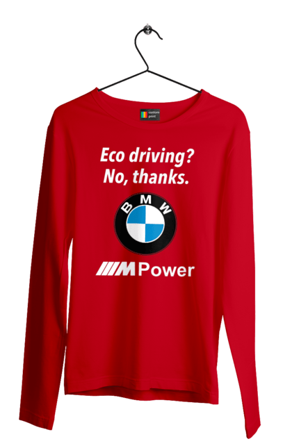 Чоловічий лонгслів з принтом "Mpower3 Wh". Бмв, електрокар, машини. 2070702