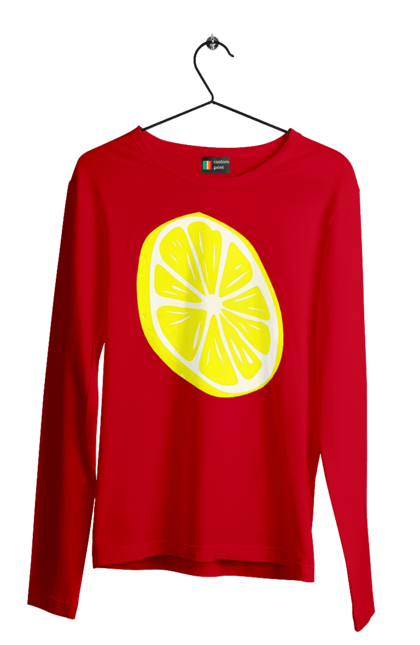 Чоловічий лонгслів з принтом "Лимон". Великий, лимон, яскравий. 2070702