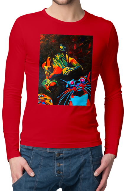 Men`s longsleeve with prints Sex is cats. Picture, roll, sex. 2070702