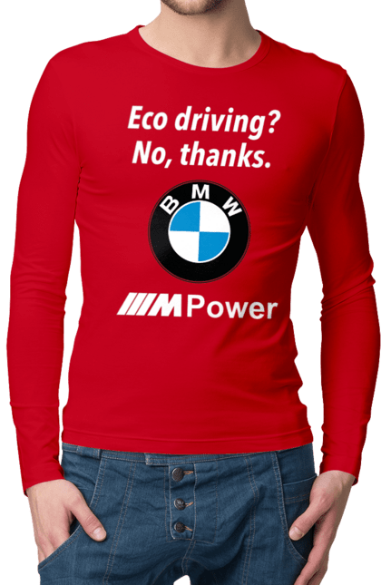 Чоловічий лонгслів з принтом "Mpower3 Wh". Бмв, електрокар, машини. 2070702