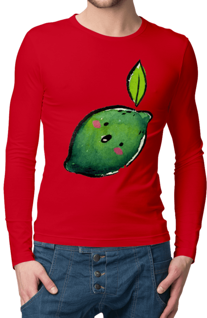 Men`s longsleeve with prints Expensive lime. Expensive, lime, smile, summer. 2070702