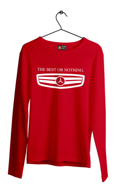 Мужской лонгслив с принтом The best or nothing. Mercedes, машины, мерседес. 2070702