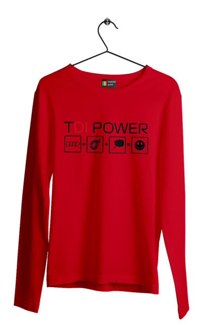 Чоловічий лонгслів з принтом "TDI Power Audi". Ауді, машини. 2070702