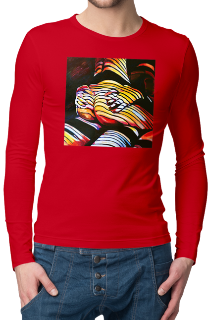 Чоловічий лонгслів з принтом "Секс зверху". Картина, секс. 2070702