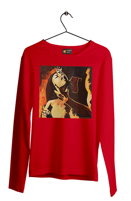 Чоловічий лонгслів з принтом "Страсна жінка". Жінка, картина, секс. 2070702