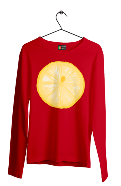 Чоловічий лонгслів з принтом "Круглий лимон". Лето, лимон. 2070702