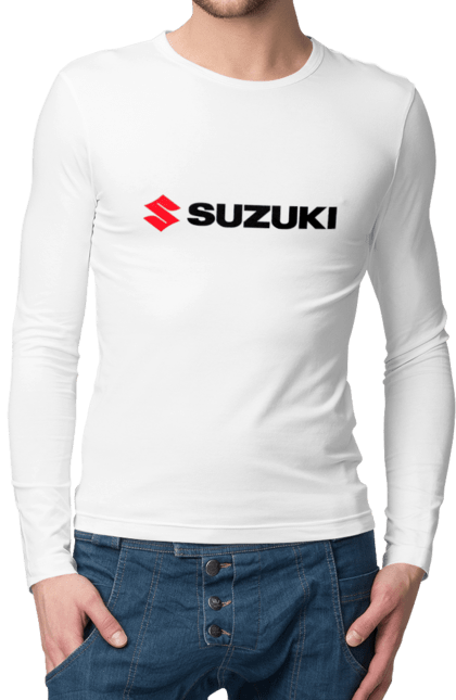 Men`s longsleeve with prints Suzuki logo. Auto, logo, machine, suzuki. 2070702