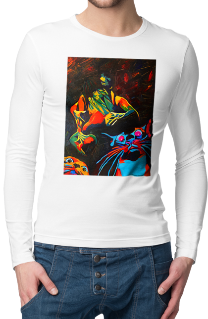 Men`s longsleeve with prints Sex is cats. Picture, roll, sex. 2070702
