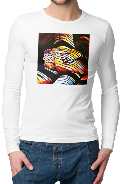 Чоловічий лонгслів з принтом "Секс зверху". Картина, секс. 2070702