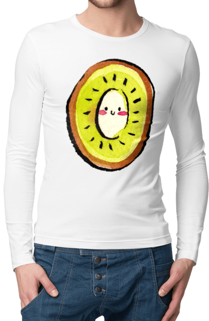 Чоловічий лонгслів з принтом "Любий киви". Киви, любий. 2070702