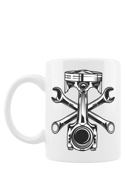 Чашка з принтом "Мото запчастини". Вінтаж, запчастини, мото, ретро. 2070702