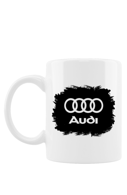 Чашка з принтом "Ауді чорний лого". Ауді, машини. 2070702