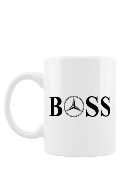 Mug with prints the boss of mercedes. Boss, cars, mercedes. 2070702