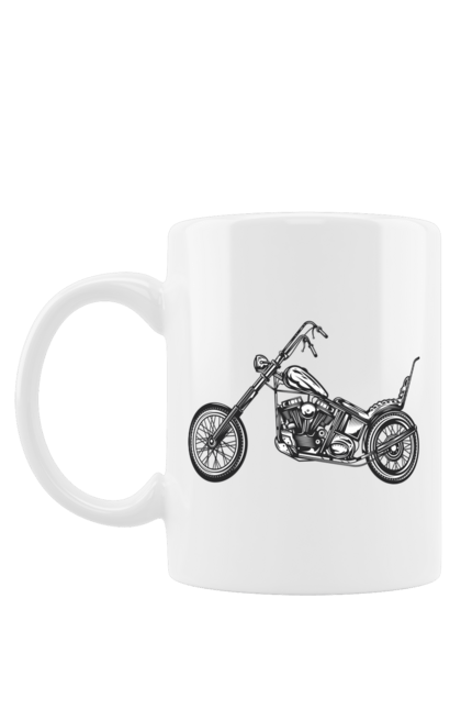 Чашка з принтом "Мотобайк". Вінтаж, мото, ретро. 2070702