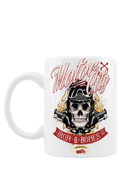 Чашка з принтом "Мотор Сіті". Зброя, окуляри, череп. 2070702