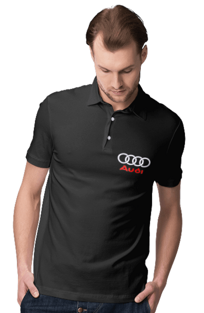 Поло чоловіче з принтом "Ауді логотип". Ауді, машини. 2070702