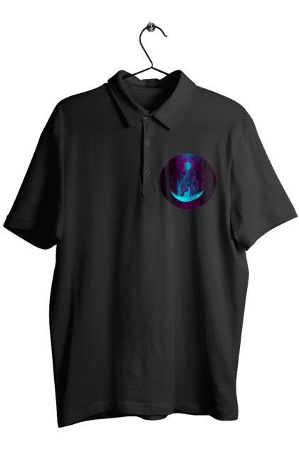 Men`s polo with prints Deer Silhouette. Bright, deer, month, roham, silhouette. 2070702