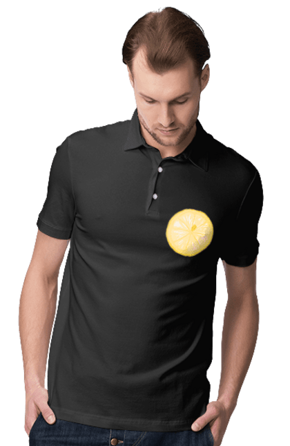 Поло чоловіче з принтом "Круглий лимон". Лето, лимон. 2070702