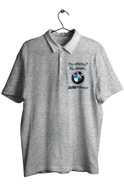 Men`s polo with prints Electric car? no, thanks. BMW. Bmw, electric car, fan, m series. 2070702
