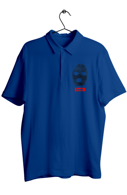 Поло чоловіче з принтом "Відбиток Робер". Балаклава, відбиток, обличчя. 2070702