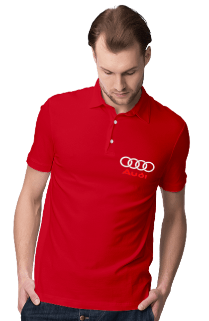 Men`s polo with prints Audi Logotype. Audi, cars. 2070702