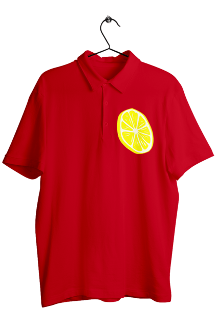 Men`s polo with prints Lemon. Big, bright, lemon. 2070702