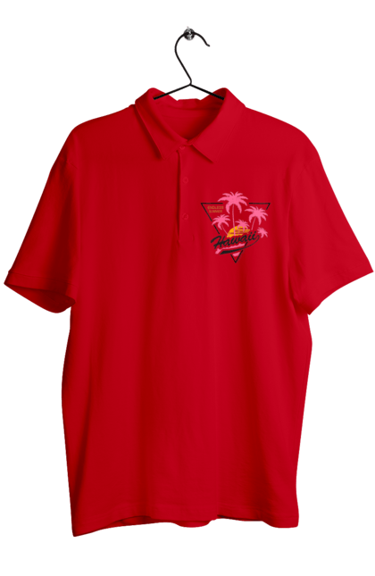 Поло чоловіче з принтом "Гаваї". Гаваї, пальми, сонце. 2070702