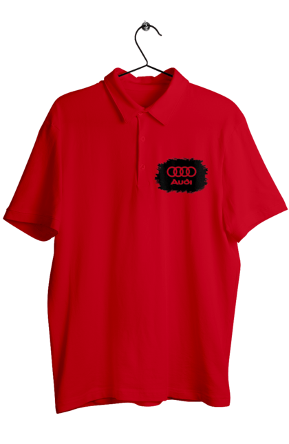 Поло чоловіче з принтом "Ауді чорний лого". Ауді, машини. 2070702